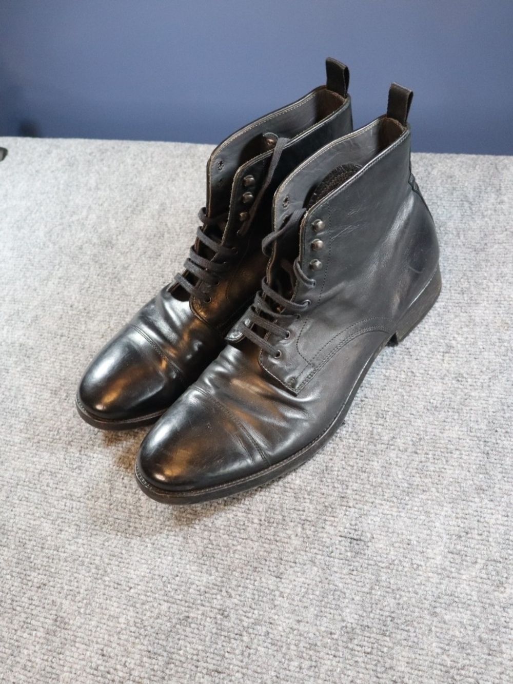 To Boot New York Adam Derrick Black Leather Combat Boots Mens 12 Italy